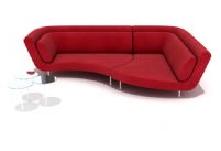红色沙发,茶几3D模型