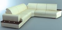 简洁直角软皮沙发3D模型