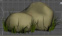 石头草地自然场景3D模型