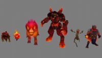 仙剑烈焰洞,炙焰洞中的怪物3D模型