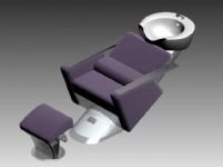 美发厅洗头躺椅3D模型