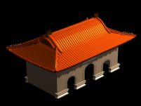 中式城楼,古代建筑3D模型
