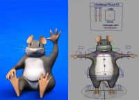 做好绑定的可爱卡通小老鼠,MAYA动物模型(带贴图)