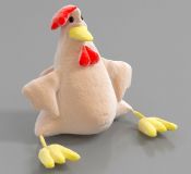 可爱布袋鸡毛绒玩具3D模型