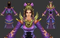 《赤壁》里新娘紫色时装3D模型,游戏角色模型