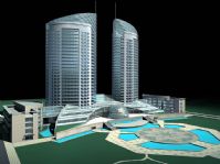 庞大的现代化建筑场景3D模型