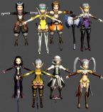 龙之谷战士,法师,牧师,弓箭手转职职业角色3D模型