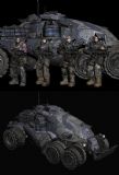 次时代游戏《战争机器》四大金刚加超酷战车3D模型