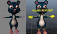 maya卡通老鼠模型,已做好绑定