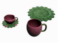 草莓杯垫和杯子3D模型