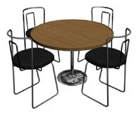 圆形餐桌和椅子3D模型