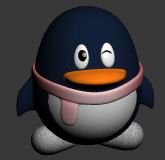 腾讯的QQ企鹅形象,max卡通角色模型