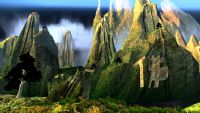 群山,山景,花草,庙宇,自然景观,仙境3D模型