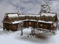 下雪场景,房子3D模型