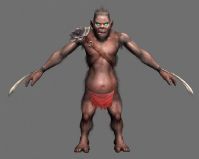 带利爪的猿人士兵,游戏角色3D模型(贴图非常好)