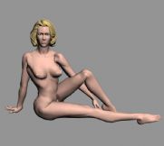 坐着的女人,现实人体3D模型