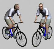 骑自行车的男孩3D模型