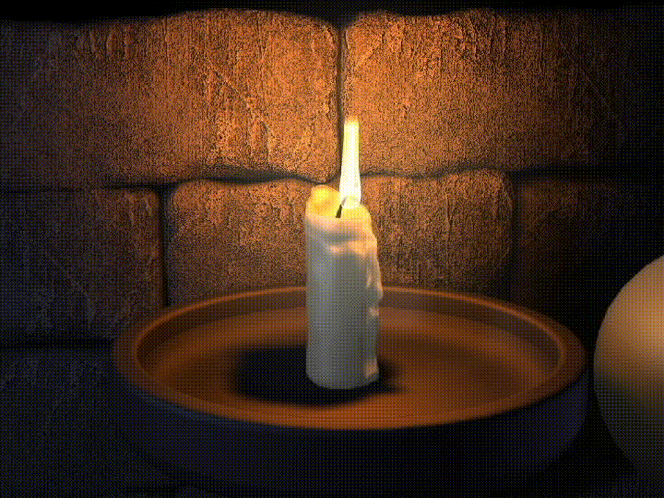 燃烧的蜡烛(带火苗跳动动画)模型