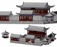 中式古建筑,古建,阁楼3D模型