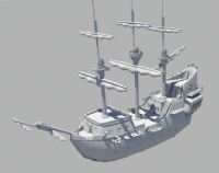 一艘船,海盗船,maya模型