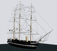 高大的帆船3D模型