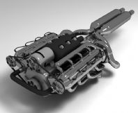 摩托引擎,摩托发动机3D模型(高模)