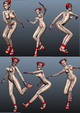 亚洲美女的maya模型(已绑定,贴图齐全,带完整舞蹈动作)