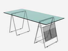 玻璃长桌3D模型