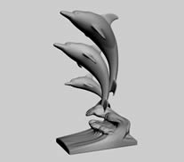 跳跃的海豚雕塑3D模型