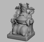 财神爷雕像3D模型(素模)