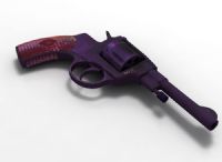 紫色的左轮手枪3D模型