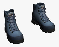 蓝色登山鞋3D模型