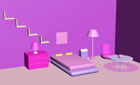 台灯,落地灯,床头柜,室内家具3D模型