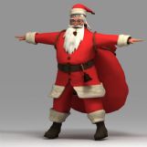 背着大口袋的圣诞老人3D模型