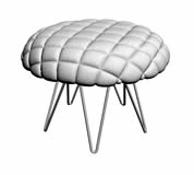 棉质沙发凳3D模型