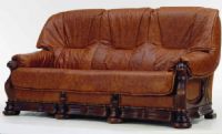 欧式复古深色真皮三人沙发3D模型