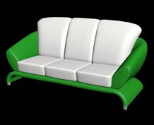 简易3人沙发3D模型