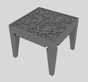 木制雕花桌子,茶几3D模型
