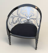 欧式雕花靠背椅,3D椅子模型