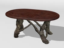 木雕工艺茶几,凳子3D模型