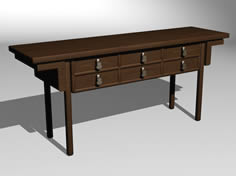 中式桌子3D模型