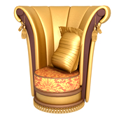 金色高靠背沙发椅3D模型