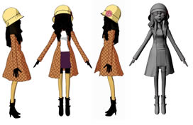 卡通二维女孩maya模型