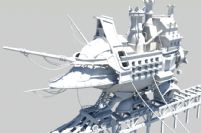 一艘科幻船只maya模型