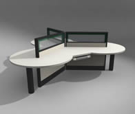 现代简易办公桌3D模型