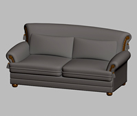 长条双人沙发3D模型