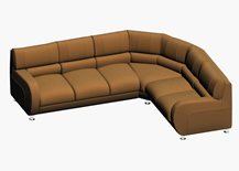 简约糖果色转角沙发3D模型