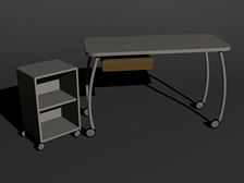 现代柜子,桌子组合3D模型