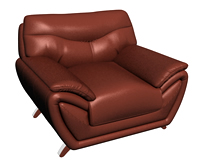 牛皮单人沙发3D模型