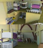 房子,居室内部效果,maya场景模型